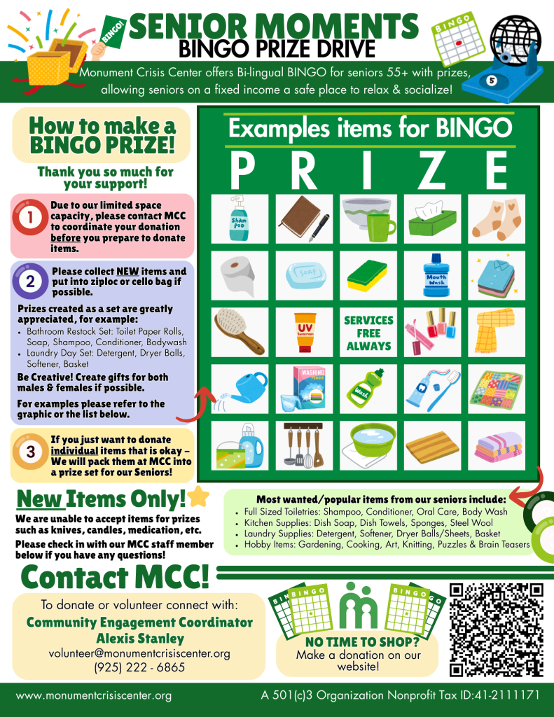 MCC Senior Moments BINGO (1) Folleto para un BINGO